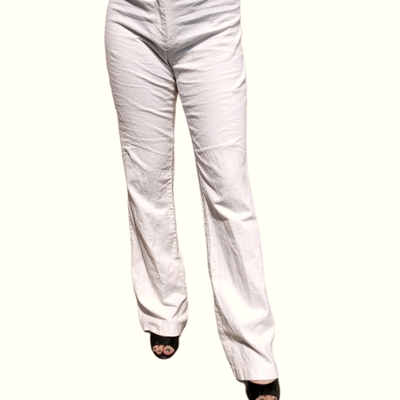 Ana Capri Flare Off-white Jeans with Spandex - Picture 3 of 7